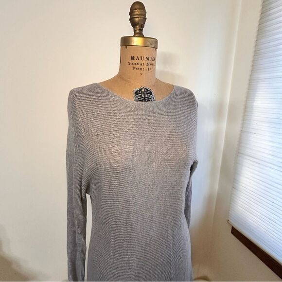 Joan Vass Gray Rayon blend tunic round neck sweater size medium - Picture 3 of 11